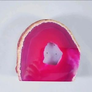 Pink Agate Druze Half